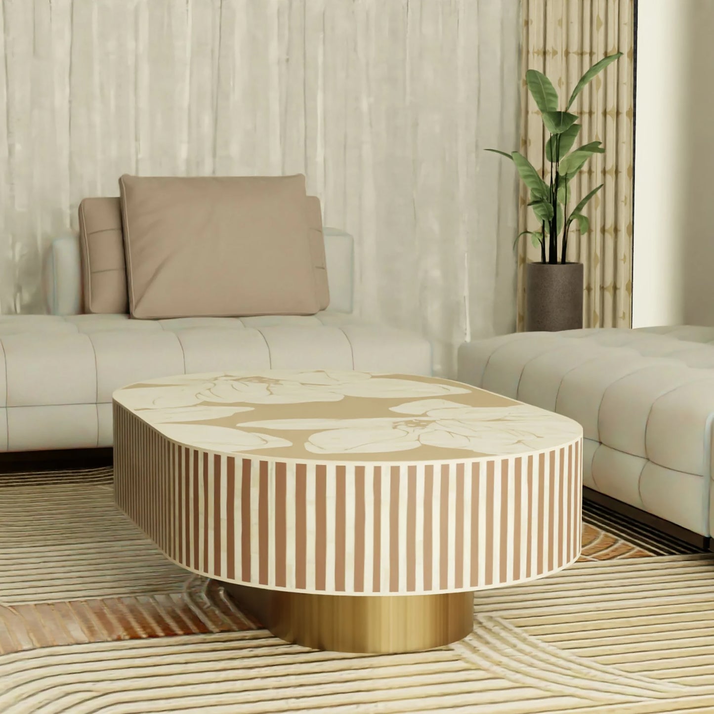 Bone Inlay Coffee Table