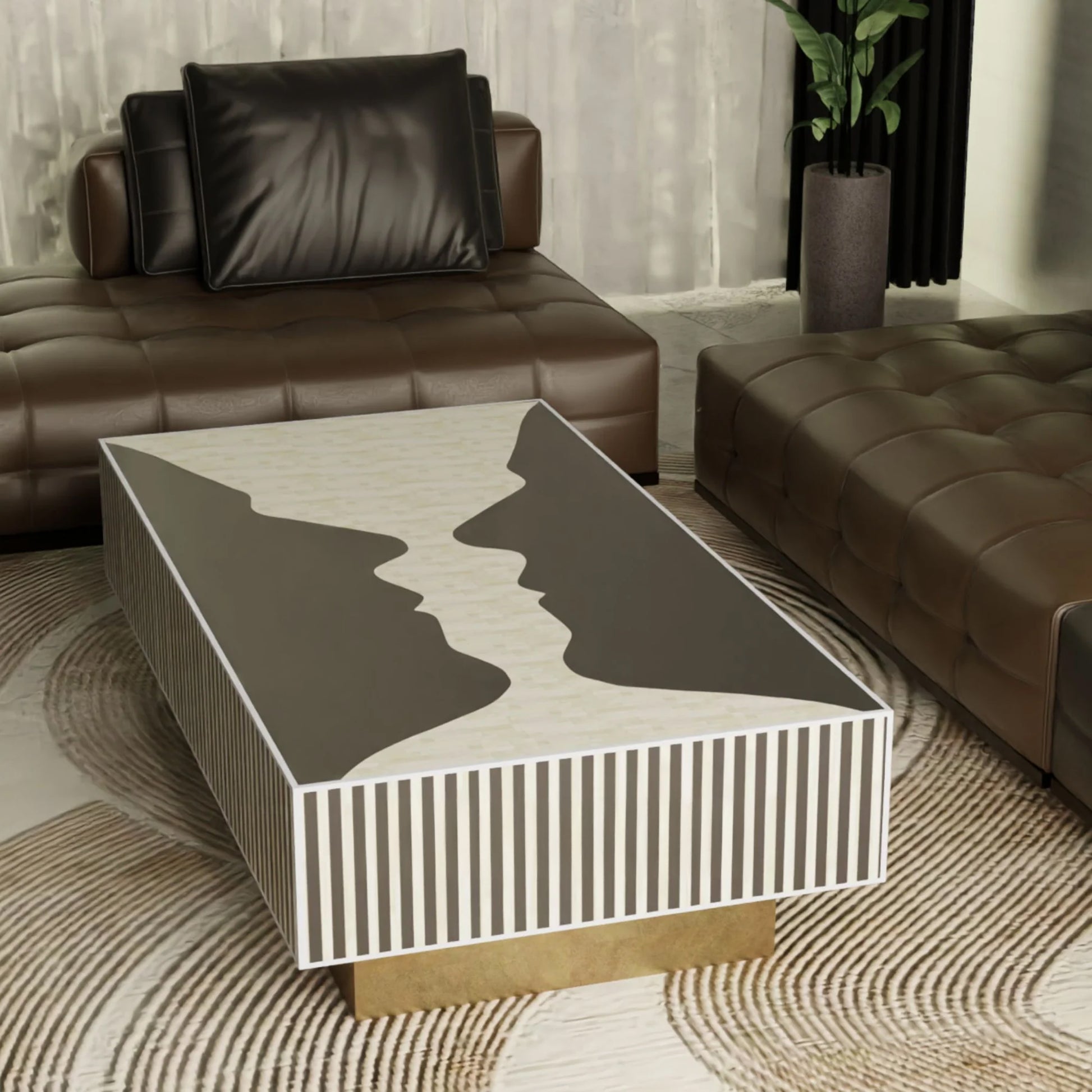Bone Inlay Coffee Table